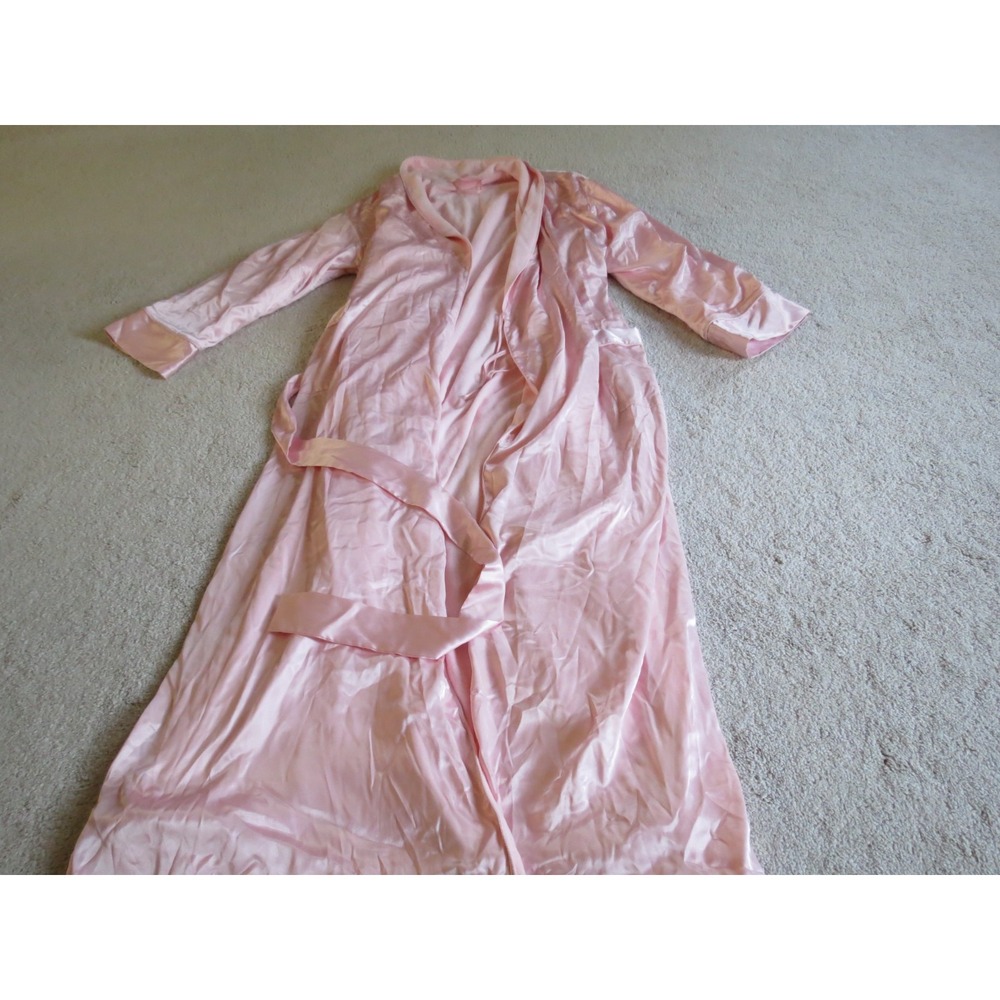 Victoria's Secret Pink Nightgown Robe Satin Fleece Lined Pink M/L